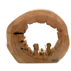 Presépio Artesanal de Madeira em Rodela de Cerejeira | stellaXX frente sem bg