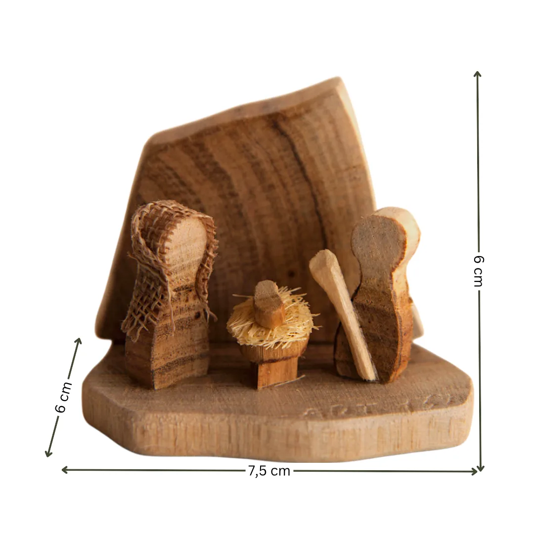 presepio madeira artesanal stellaXI frente com medidas