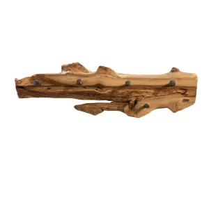 Handmade walnut hanger with iron hooks