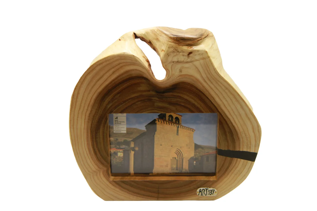 Moldura Decorativa de Madeira de Acácia Artesanal frente