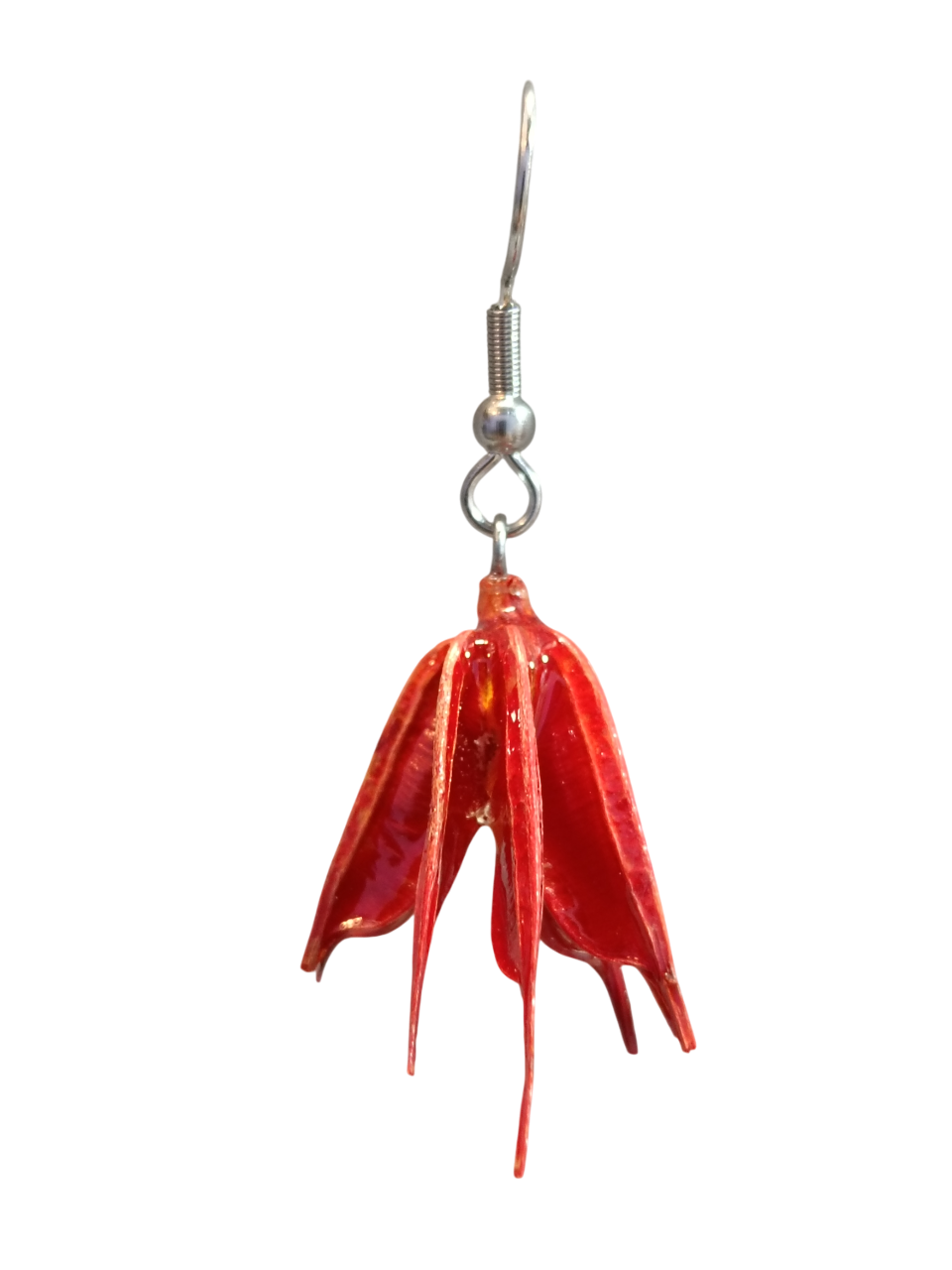 IMG20250811195242-sem-BG Brincos Artesanais Flor Vermelha com Resina esquerda