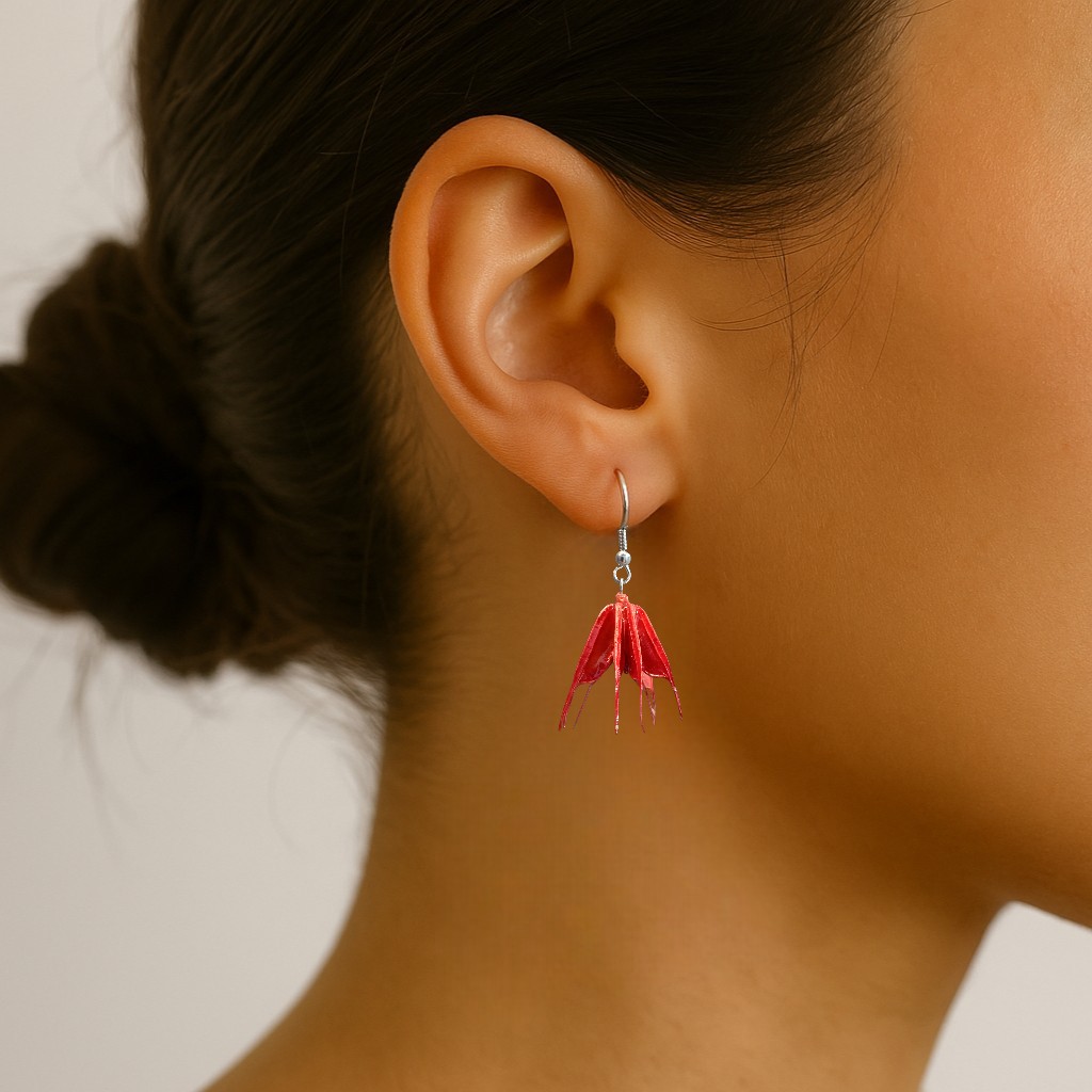 modelo-brinco-vermelho-resina-b145-Photoroom Brincos Artesanais Flor Vermelha com Resina em modelo