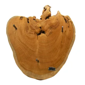 chestnut wood wall hanger with lacquered iron hooks ART137