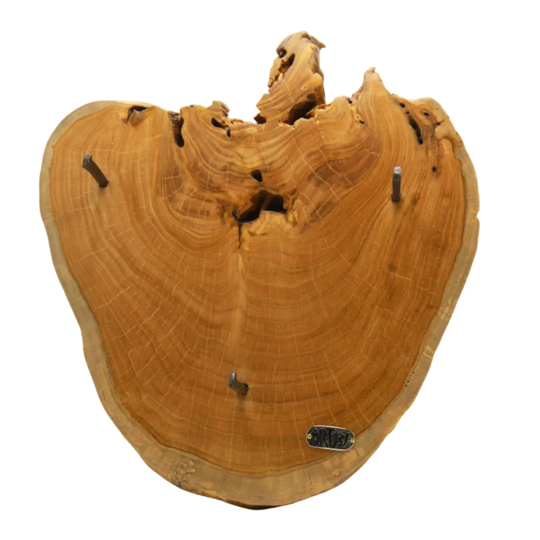 cabide de parede em madeira de castanho com ganchos em ferro lacado ART137